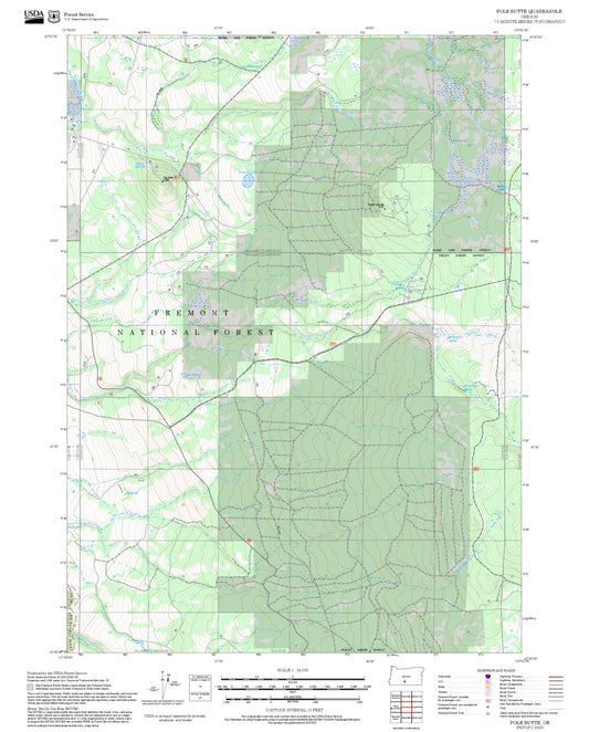 2025 Forest Service Topo Map of Pole Butte Oregon