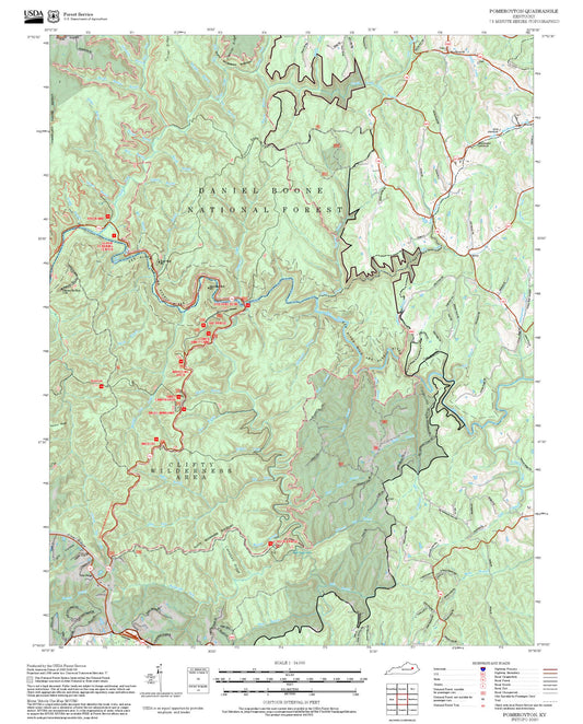 2025 Forest Service Topo Map of Pomeroyton Kentucky