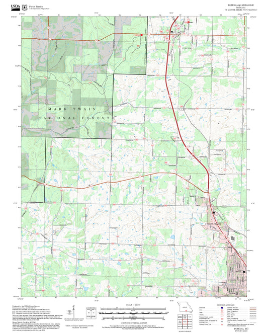 2025 Forest Service Topo Map of Pomona Missouri