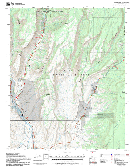 2025 Forest Service Topo Map of Ponderosa New Mexico