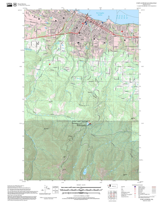 2025 Forest Service Topo Map of Port Angeles Washington