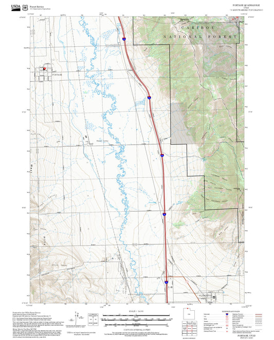 2025 Forest Service Topo Map of Portage Utah