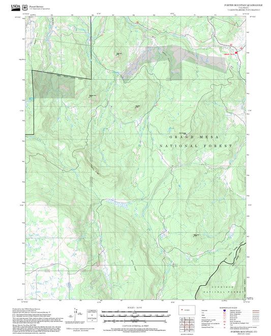 2025 Forest Service Topo Map of Porter Mountain Colorado