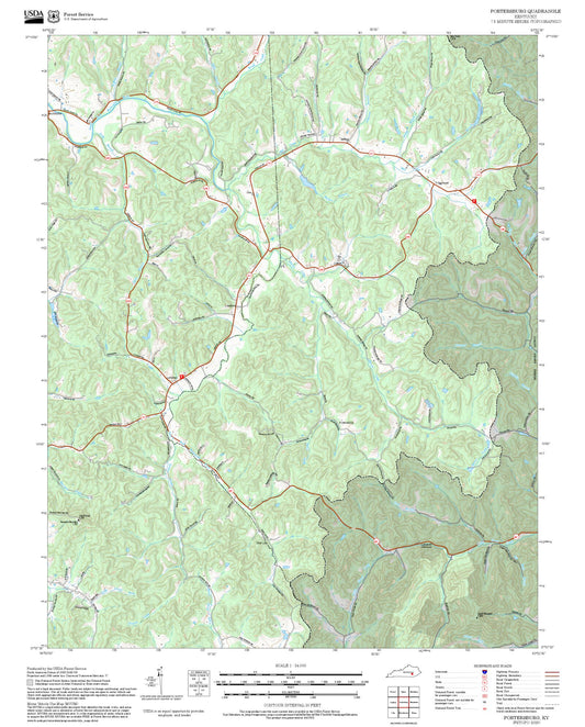 2025 Forest Service Topo Map of Portersburg Kentucky