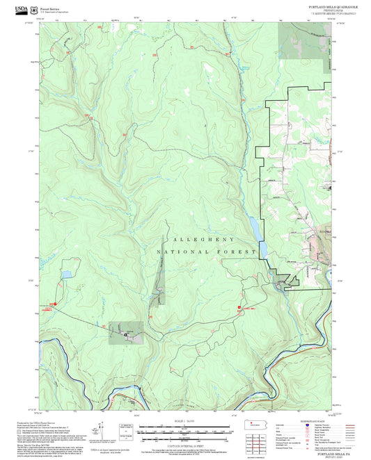 2025 Forest Service Topo Map of Portland Mills Pennsylvania