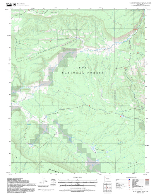 2025 Forest Service Topo Map of Post Office Flat New Mexico