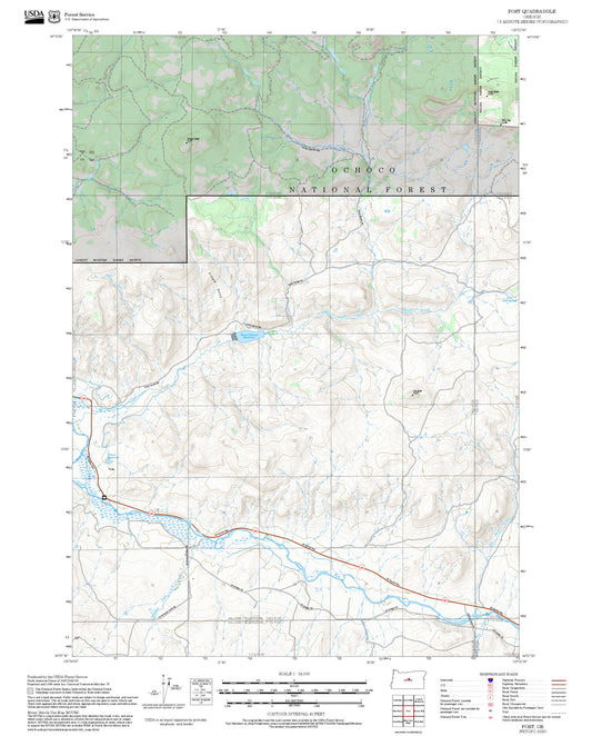 2025 Forest Service Topo Map of Post Oregon