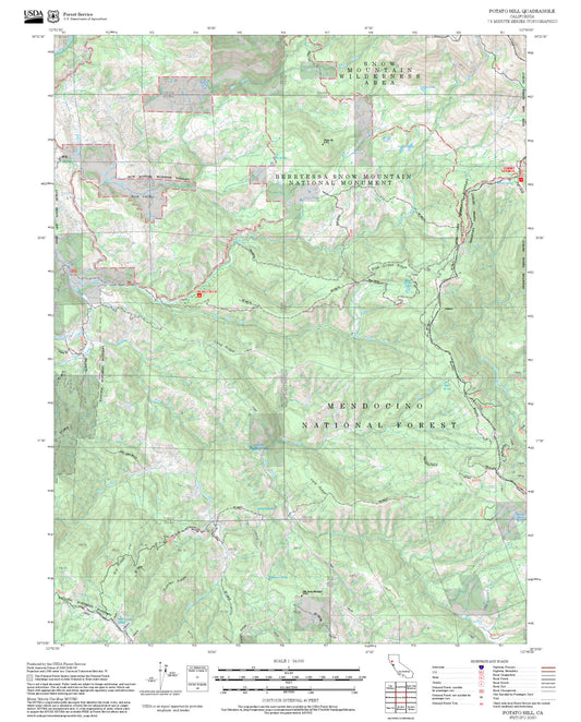 2025 Forest Service Topo Map of Potato Hill California