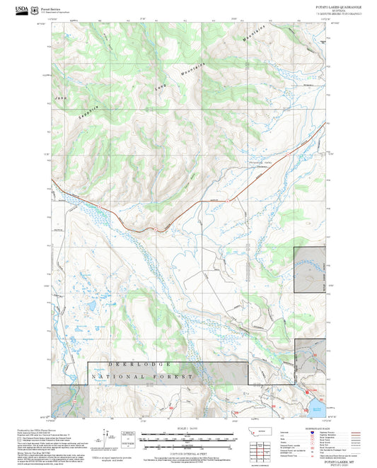2025 Forest Service Topo Map of Potato Lakes Montana