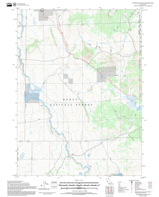 2025 Forest Service Topo Map of Pothole Valley California
