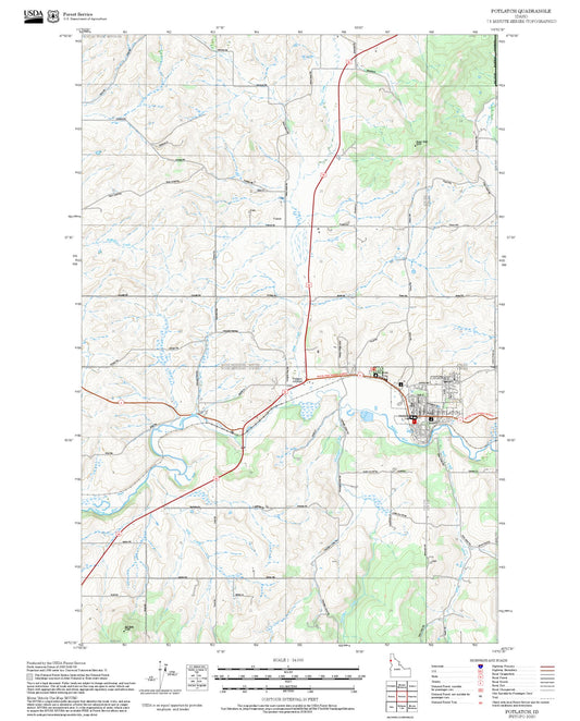 2025 Forest Service Topo Map of Potlatch Idaho
