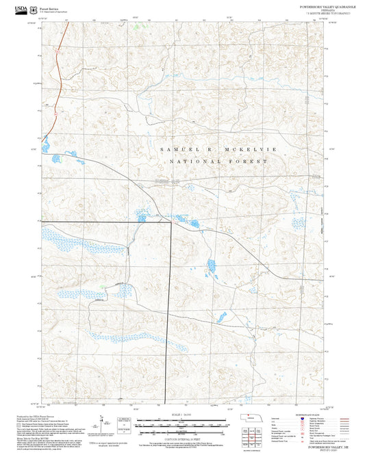 2025 Forest Service Topo Map of Powderhorn Valley Nebraska