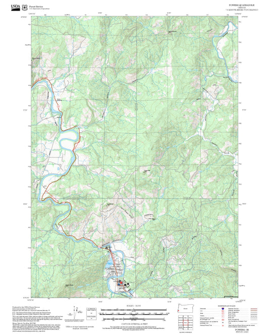2025 Forest Service Topo Map of Powers Oregon