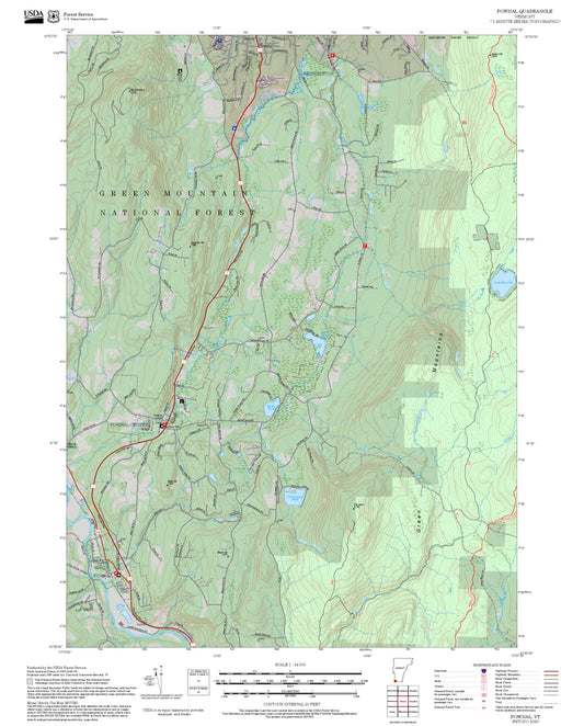 2025 Forest Service Topo Map of Pownal Vermont