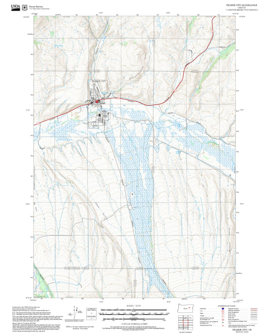 2025 Forest Service Topo Map of Prairie City Oregon