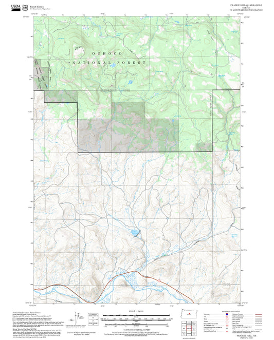 2025 Forest Service Topo Map of Prairie Hill Oregon