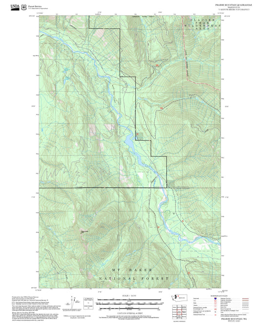 2025 Forest Service Topo Map of Prairie Mountain Washington