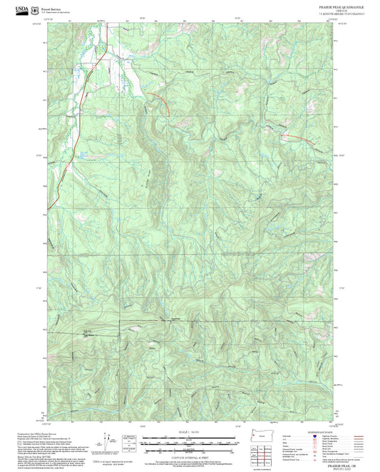 2025 Forest Service Topo Map of Prairie Peak Oregon