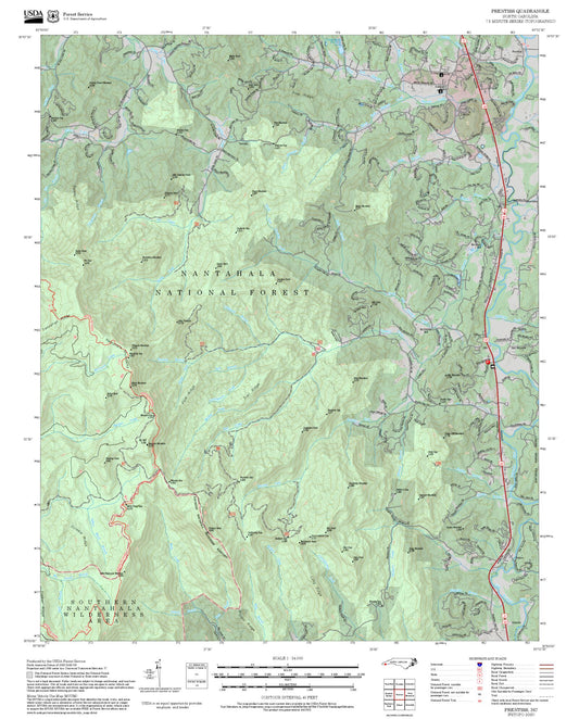2025 Forest Service Topo Map of Prentiss North Carolina