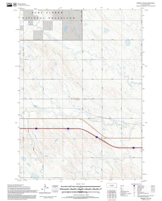 2025 Forest Service Topo Map of Presho NW South Dakota