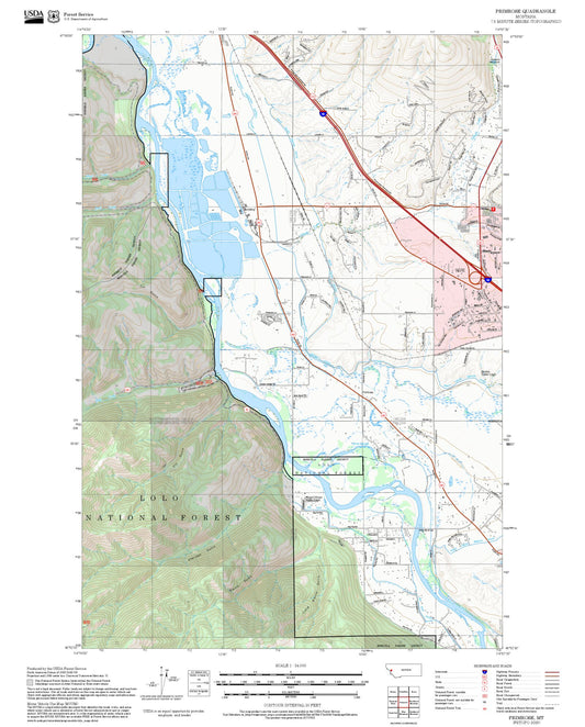 2025 Forest Service Topo Map of Primrose Montana