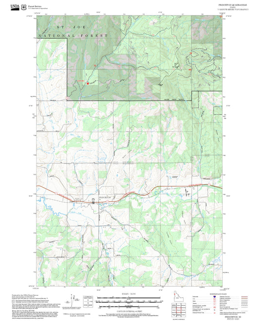 2025 Forest Service Topo Map of Princeton Idaho
