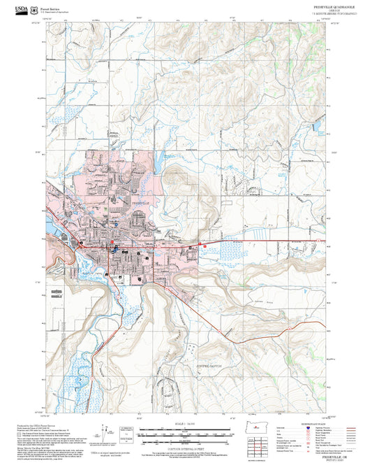 2025 Forest Service Topo Map of Prineville Oregon