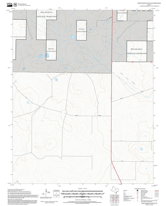 2025 Forest Service Topo Map of Pritchard Ranch Texas