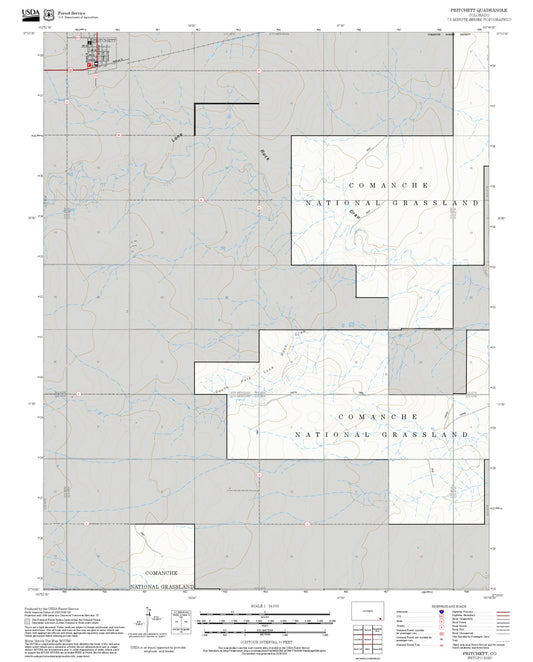 2025 Forest Service Topo Map of Pritchett Colorado
