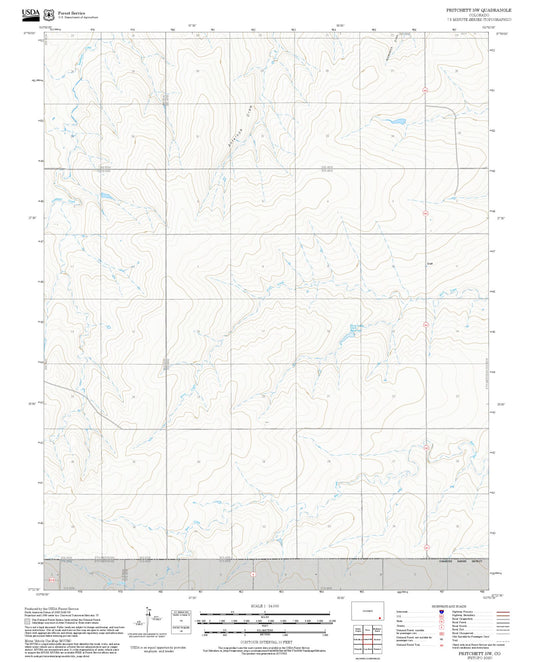 2025 Forest Service Topo Map of Pritchett NW Colorado
