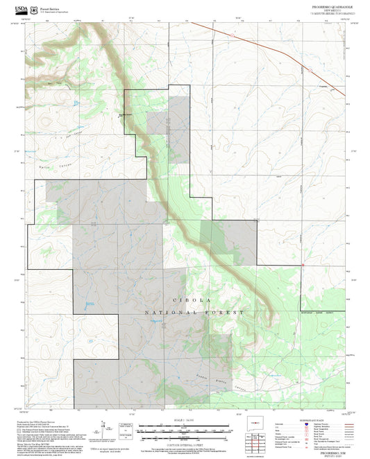 2025 Forest Service Topo Map of Progresso New Mexico