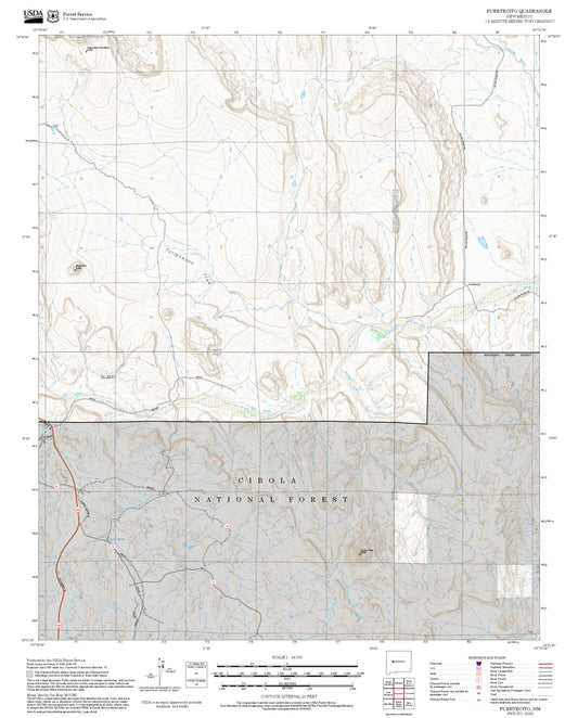 2025 Forest Service Topo Map of Puertecito New Mexico