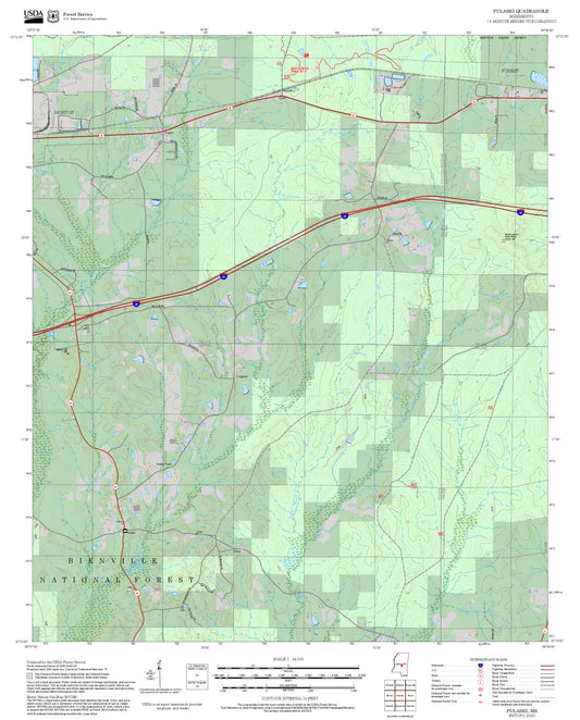 2025 Forest Service Topo Map of Pulaski Mississippi