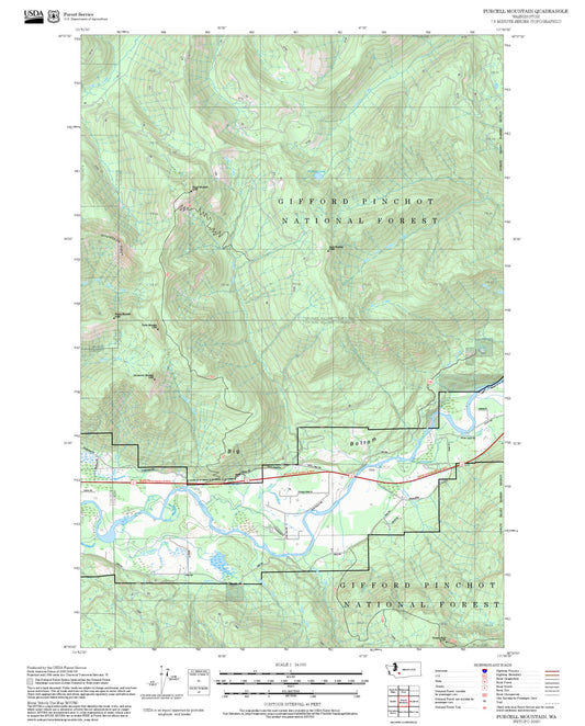 2025 Forest Service Topo Map of Purcell Mountain Washington