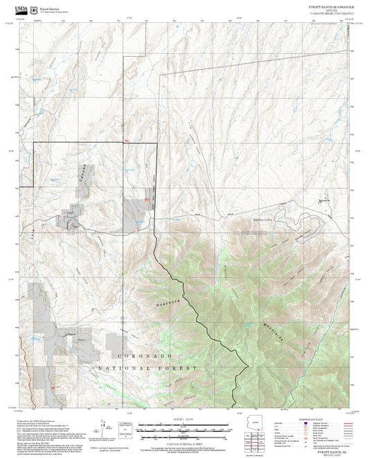 2025 Forest Service Topo Map of Pyeatt Ranch Arizona