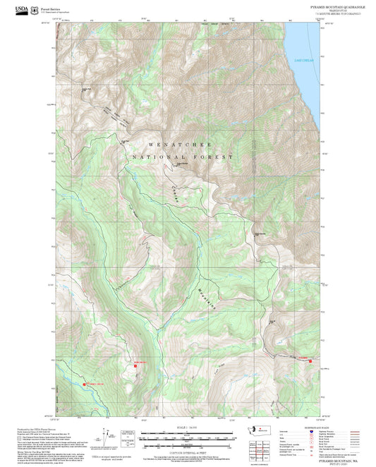 2025 Forest Service Topo Map of Pyramid Mountain Washington