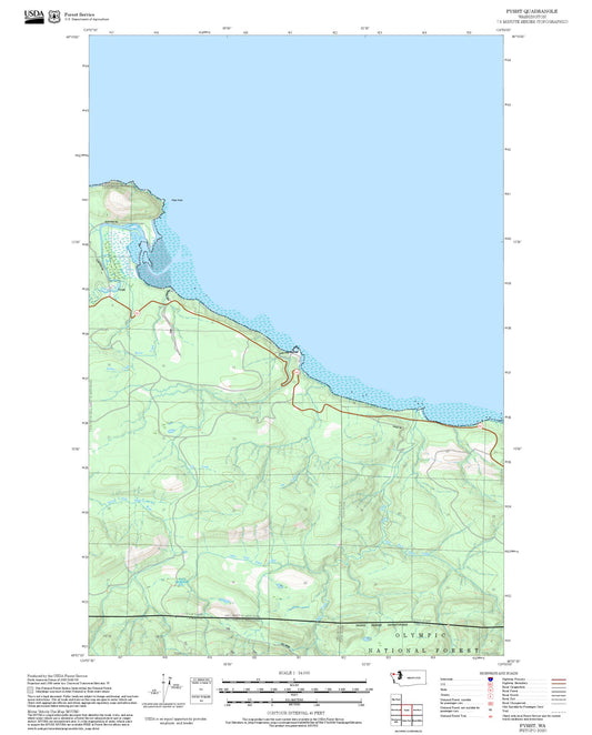 2025 Forest Service Topo Map of Pysht Washington