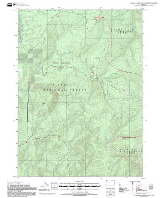 2025 Forest Service Topo Map of Quail Prairie Mountain Oregon