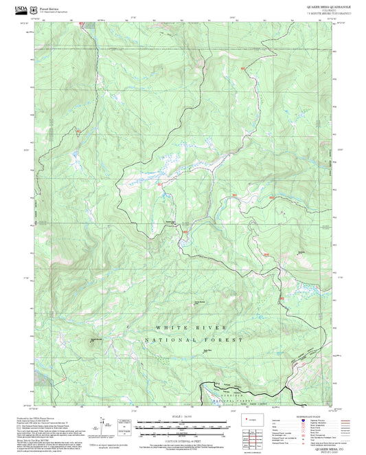 2025 Forest Service Topo Map of Quaker Mesa Colorado