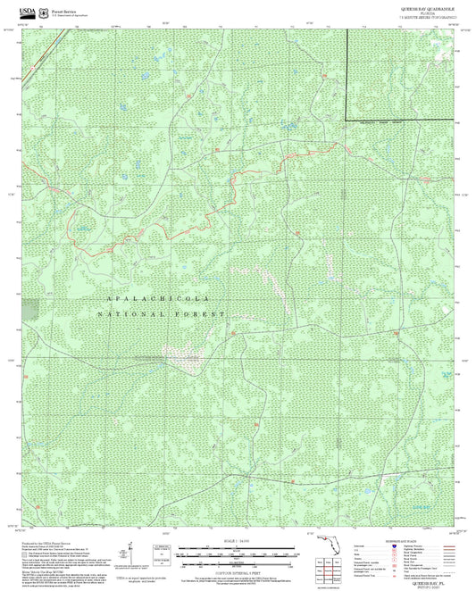 2025 Forest Service Topo Map of Queens Bay Florida