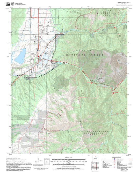 2025 Forest Service Topo Map of Questa New Mexico
