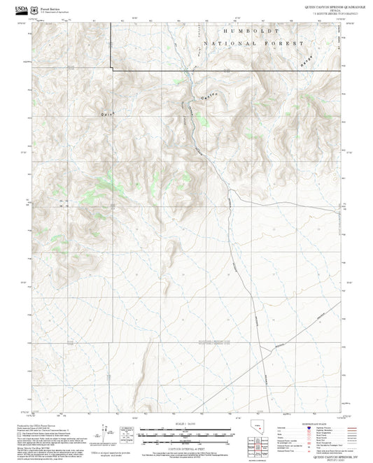 2025 Forest Service Topo Map of Quinn Canyon Springs Nevada