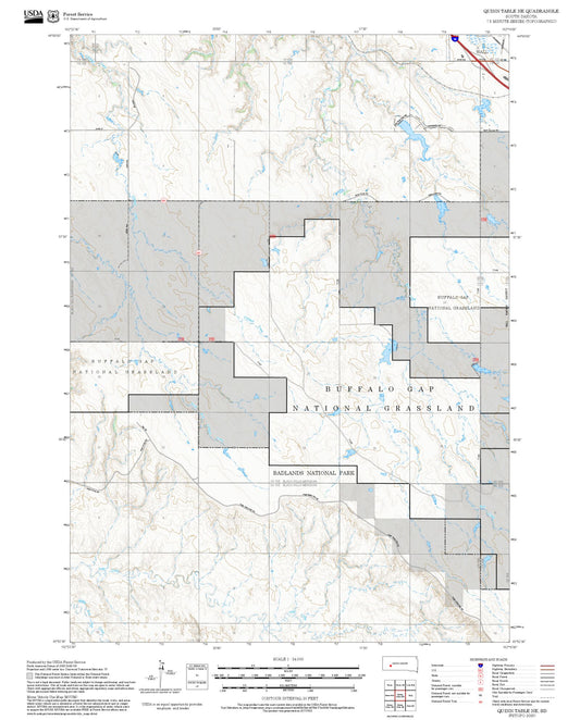 2025 Forest Service Topo Map of Quinn Table NE South Dakota