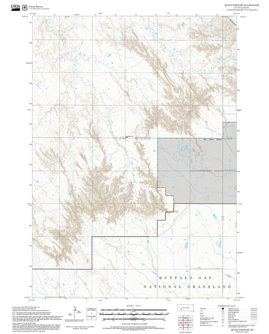 2025 Forest Service Topo Map of Quinn Table SE South Dakota