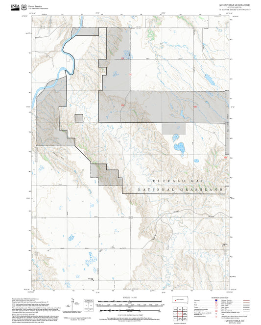 2025 Forest Service Topo Map of Quinn Table South Dakota