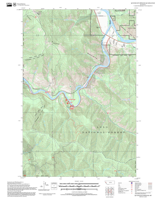 2025 Forest Service Topo Map of Quinns Hot Springs Montana