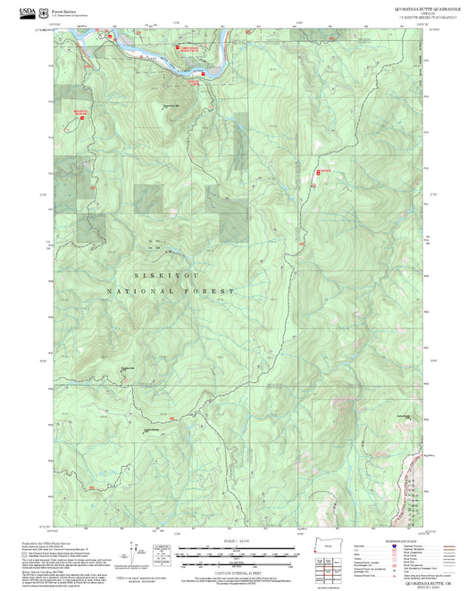2025 Forest Service Topo Map of Quosatana Butte Oregon