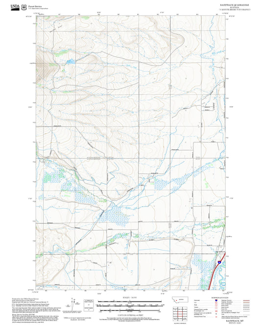 2025 Forest Service Topo Map of Racetrack Montana