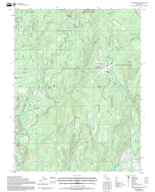 2025 Forest Service Topo Map of Rackerby California