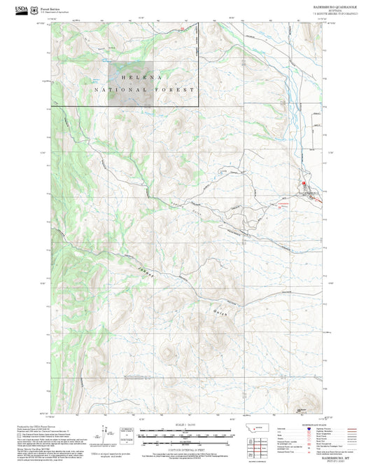 2025 Forest Service Topo Map of Radersburg Montana